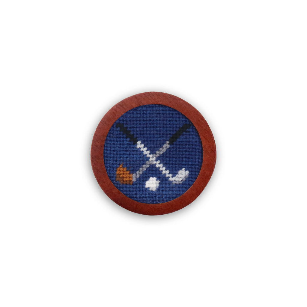 Crossed Clubs Needlepoint Golf Ball Marker by Smathers & Branson - Country Club Prep