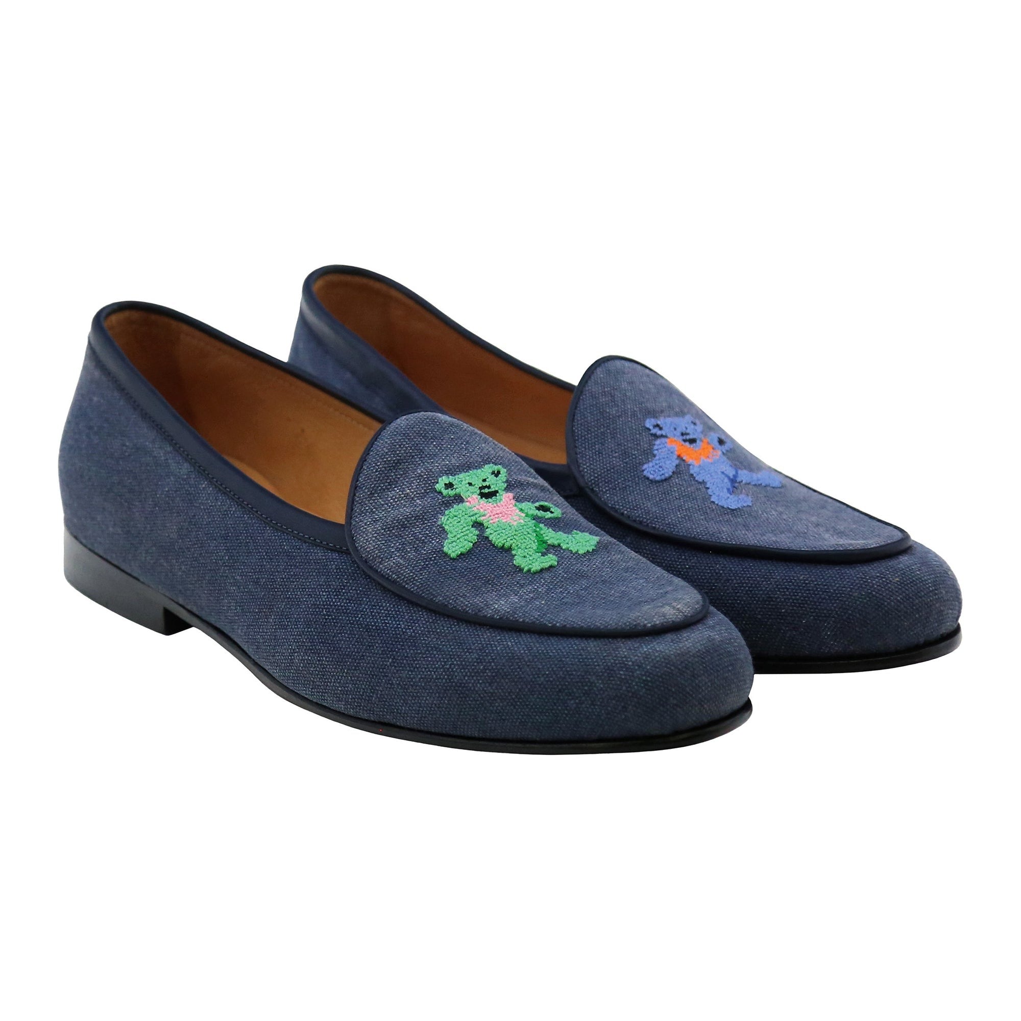Dancing Bears Needlepoint Belgian Loafers by Smathers & Branson - Country Club Prep