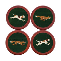 Fox Chase Needlepoint Coasters by Smathers & Branson - Country Club Prep
