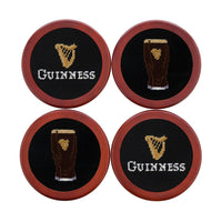 Guinness Harp Text & Glass Needlepoint Coasters by Smathers & Branson - Country Club Prep