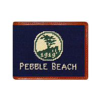 Pebble Beach Text Logo Needlepoint Bi-Fold Wallet by Smathers & Branson