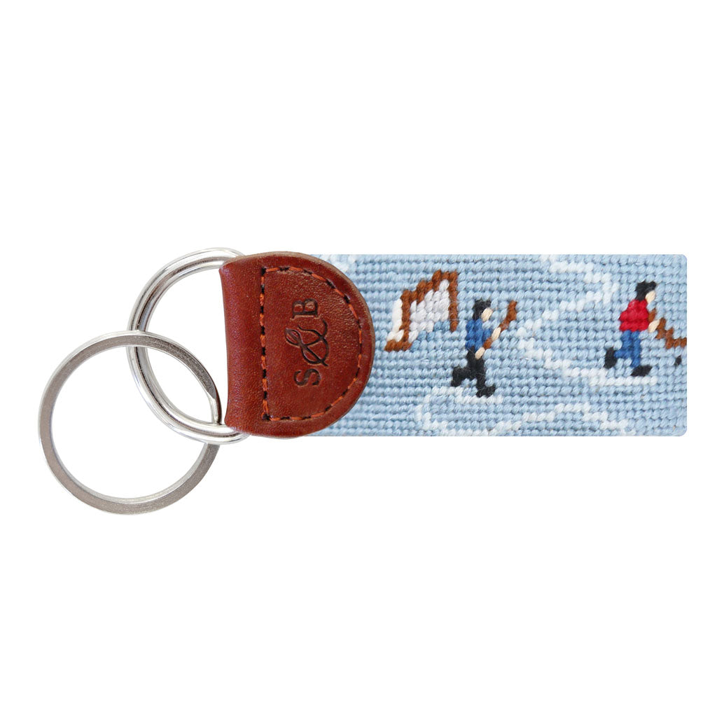 Pond Hockey Needlepoint Key Fob by Smathers & Branson Country Club Prep