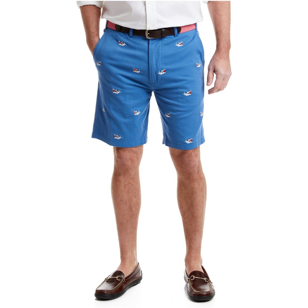 Stretch Twill Cisco Short with Great White Shark by Castaway Clothing - Country Club Prep