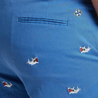 Stretch Twill Cisco Short with Great White Shark by Castaway Clothing - Country Club Prep