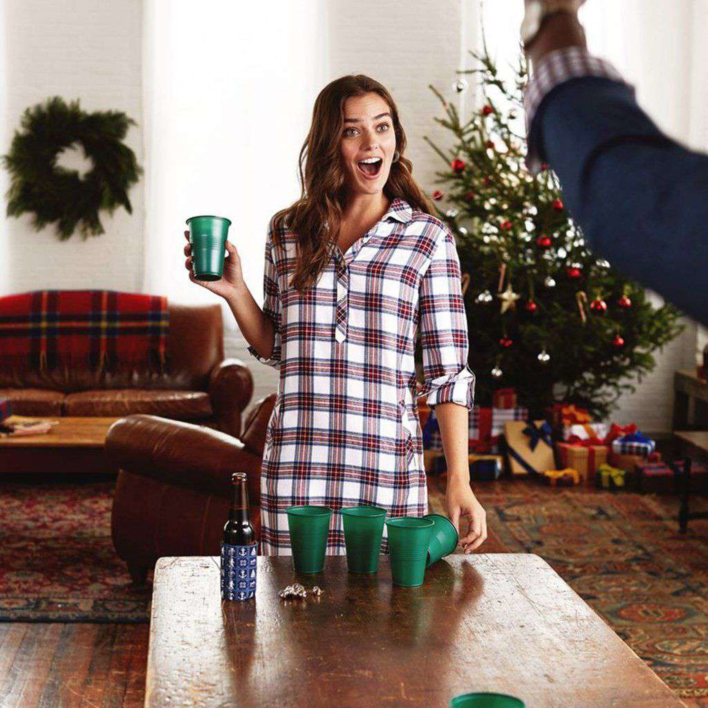 Alyssa Wintertime Plaid Shirt Dress by Southern Tide White Alyssum / XS Alyssa Wintertime Plaid Shirt Dress by Southern Tide White Alyssum / XS