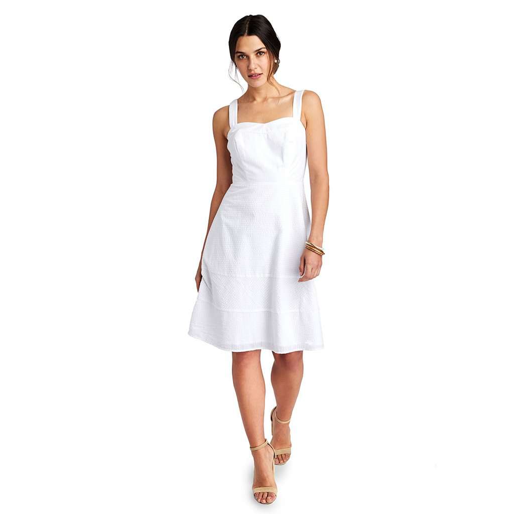 Vineyard Vines Seersucker Fit And Flare Dress - White Vineyard Vines Seersucker Fit And Flare Dress - White