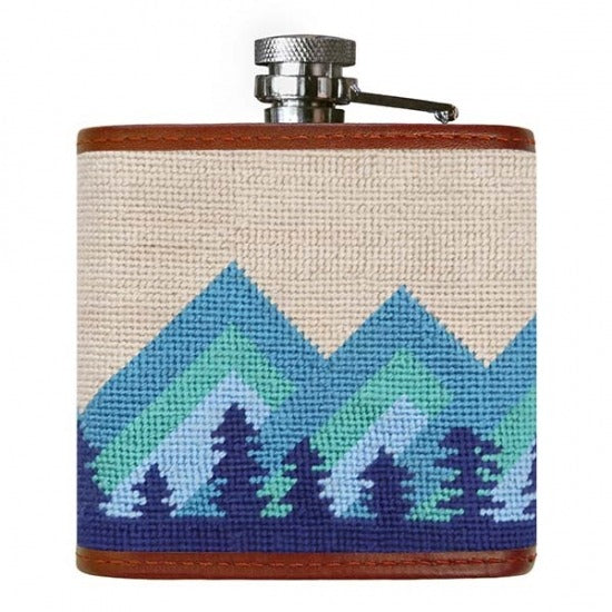 Mod Mountain Needlepoint Flask by Smathers & Branson - Country Club Prep