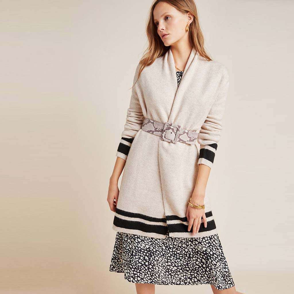 Cardigan Cupcakes And Cashmere – Taille M, Couleur Oatmeal (beige Grisé), En Viscose, Occasion Très Bon état