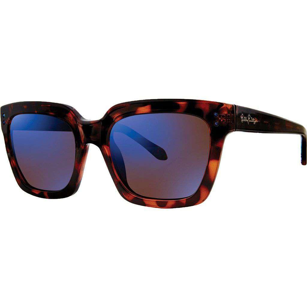 Lilly Pulitzer Celine Sunglasses in Dark Tortoise With Blue  display picture 2