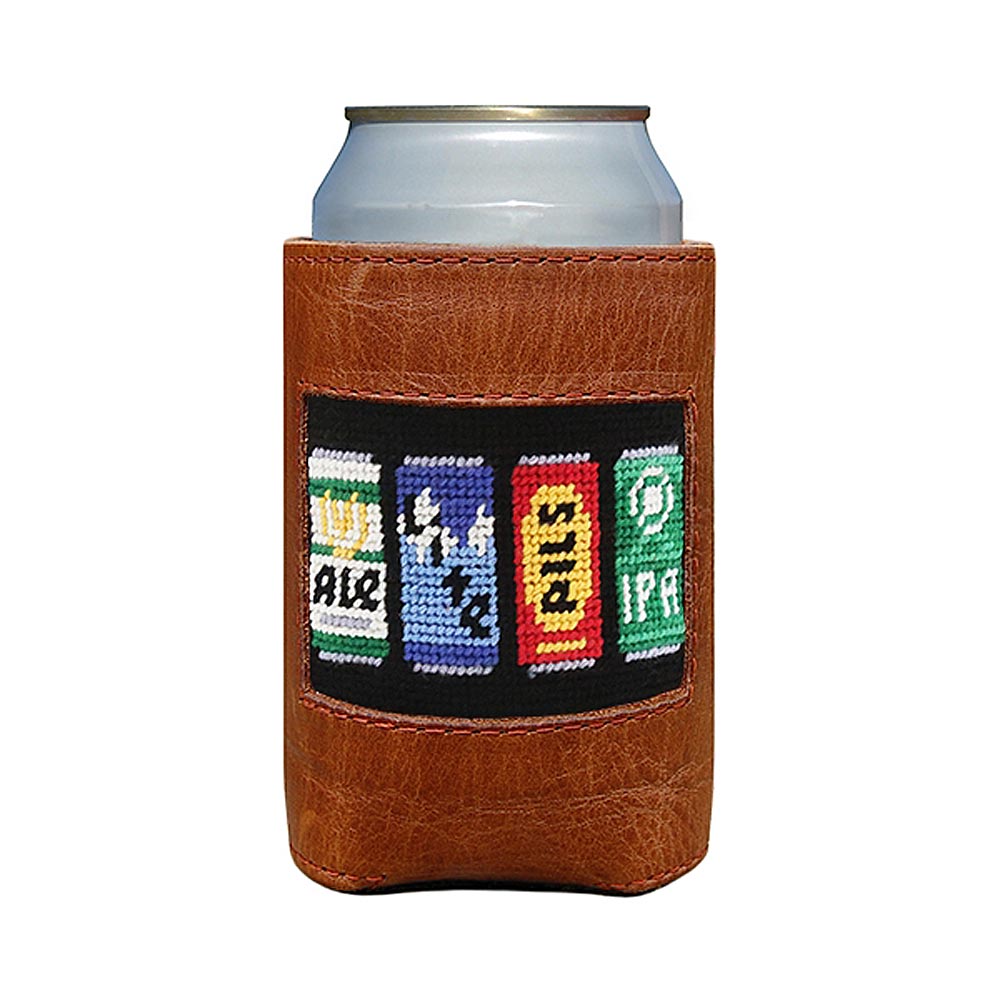 Beer Cans Needlepoint Can Cooler by Smathers & Branson - Country Club Prep
