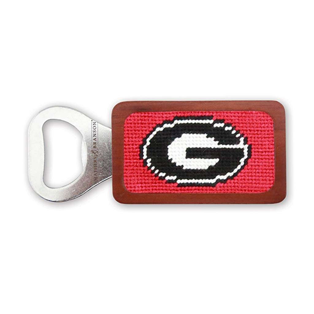 University of Georgia Needlepoint Bottle Opener in Red by Smathers & Branson - Country Club Prep