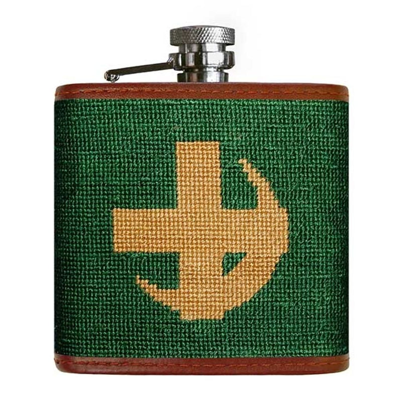 Lambda Chi Alpha Needlepoint Flask in Green by Smathers & Branson - Country Club Prep