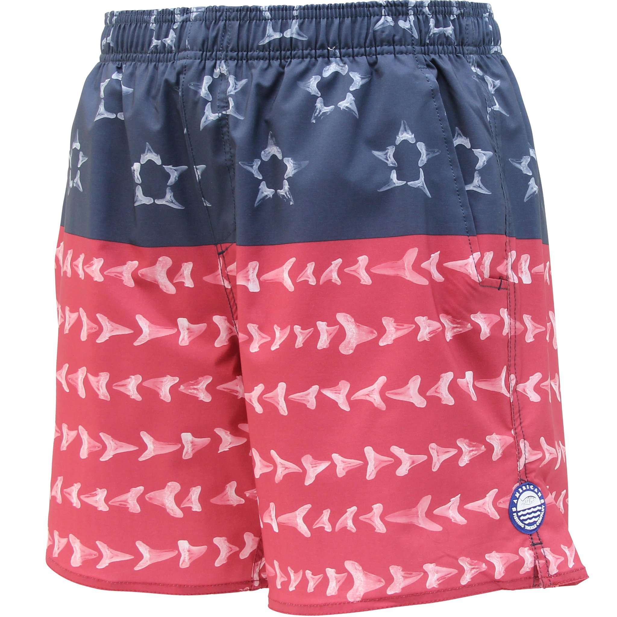 AFTCO Megalodon Swim Trunks in Red Country Club Prep