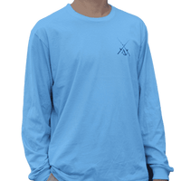 Long Sleeve Angler Tee in Blue by Anchored Style - Country Club Prep