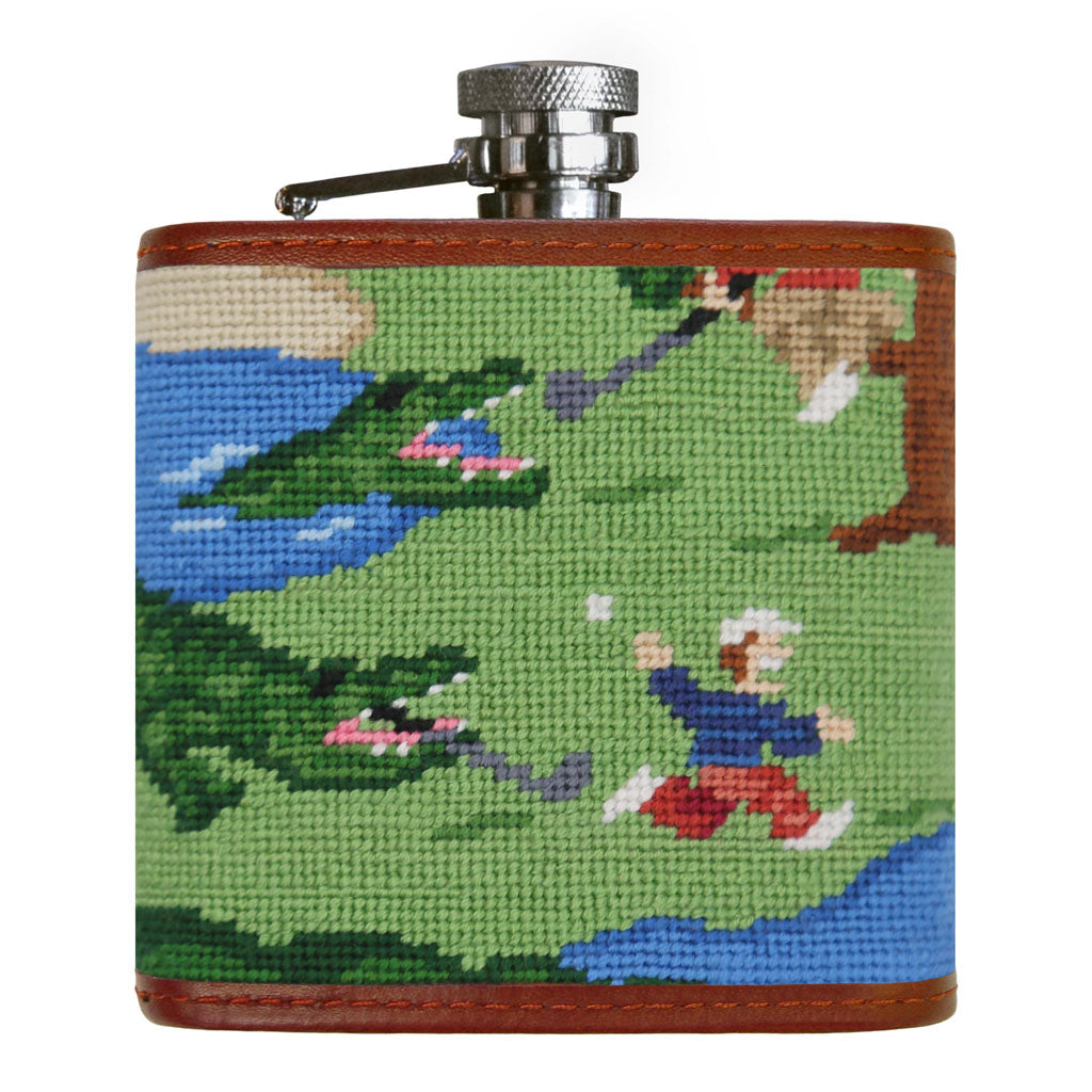 Beware of Gators Needlepoint Flask by Smathers & Branson - Country Club Prep