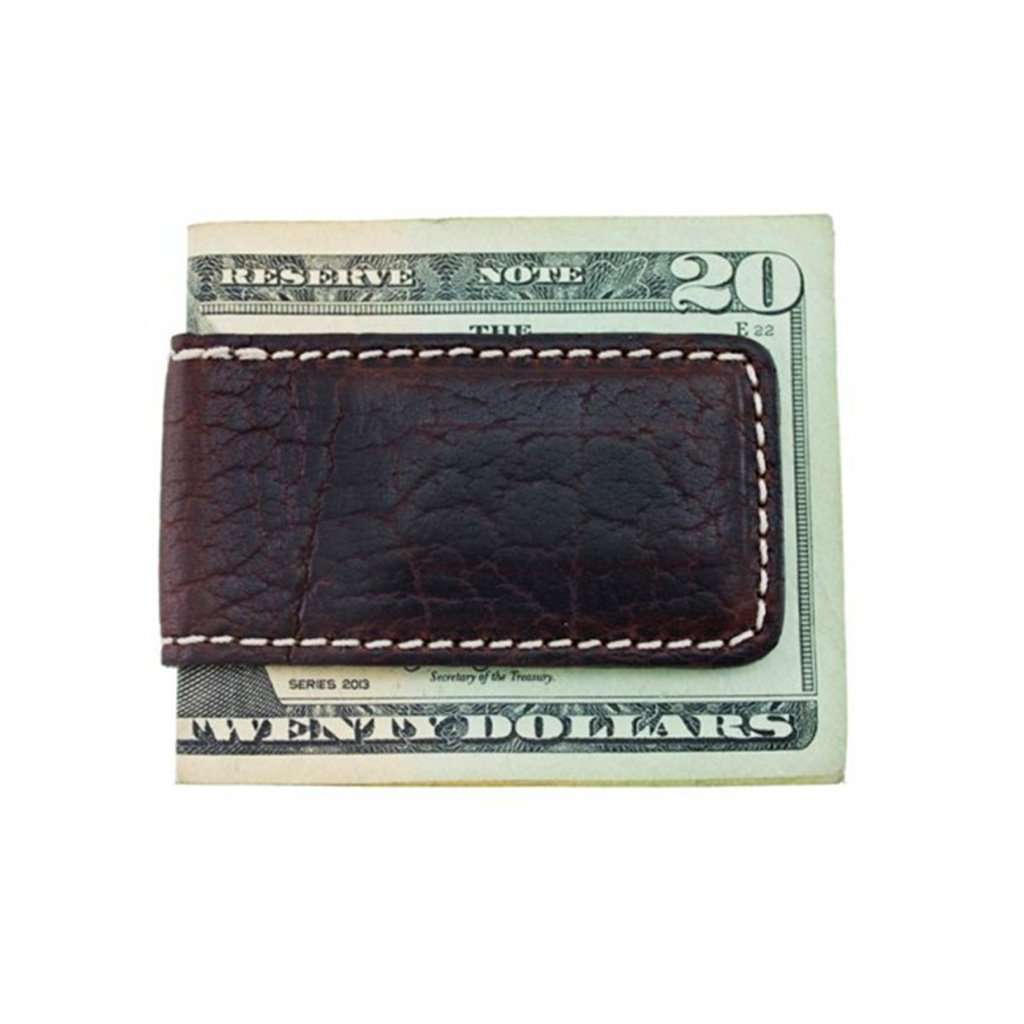 Vegas Bison Money Clip in Briar Brown by Country Club Prep - Country Club Prep
