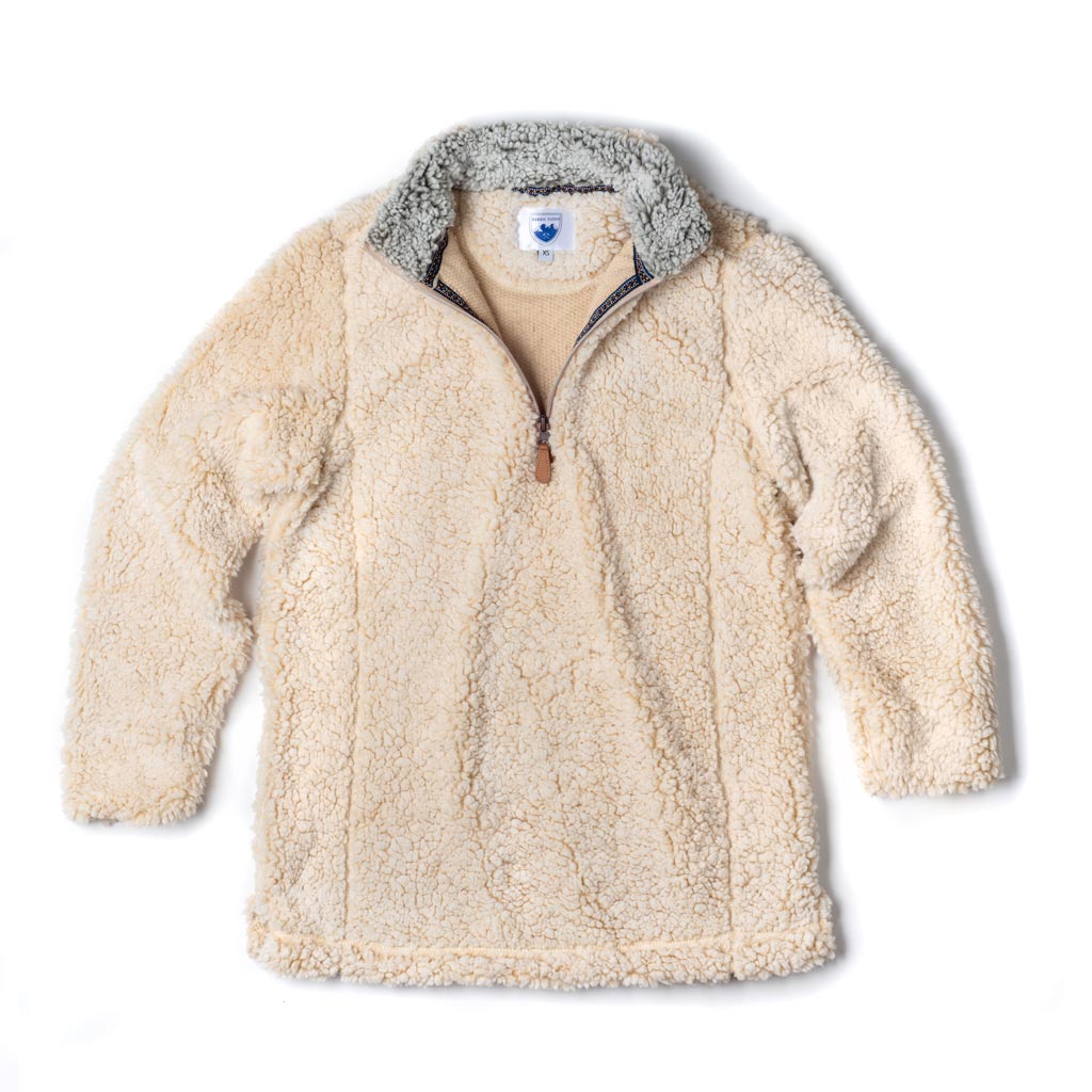 The Victoria Sherpa Pullover in Oatmeal by Nordic Fleece - Country Club Prep