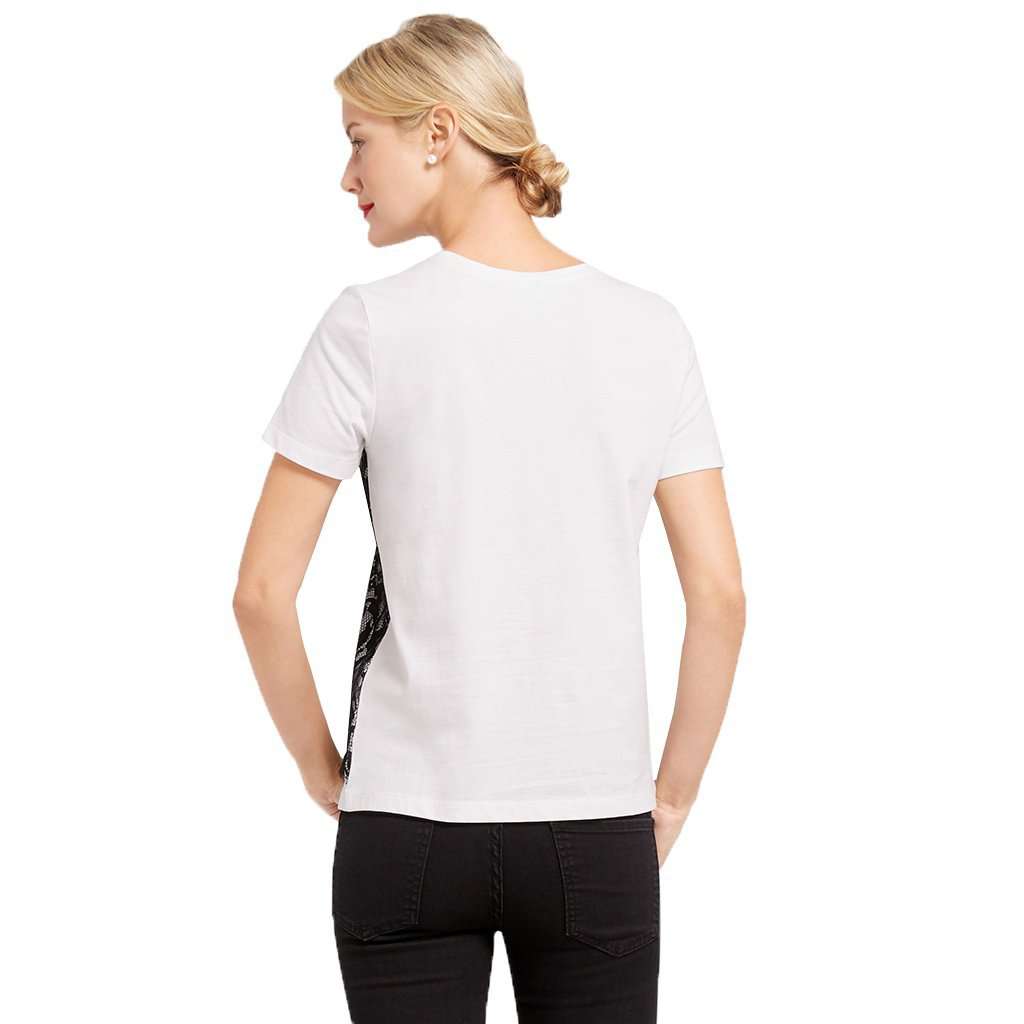Lace Panel Tee by Draper James - Country Club Prep