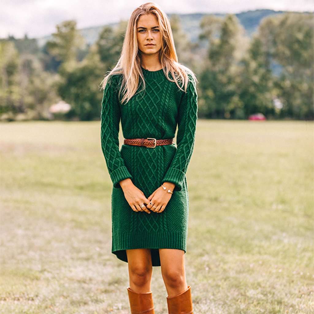 Green sweater dress shop
