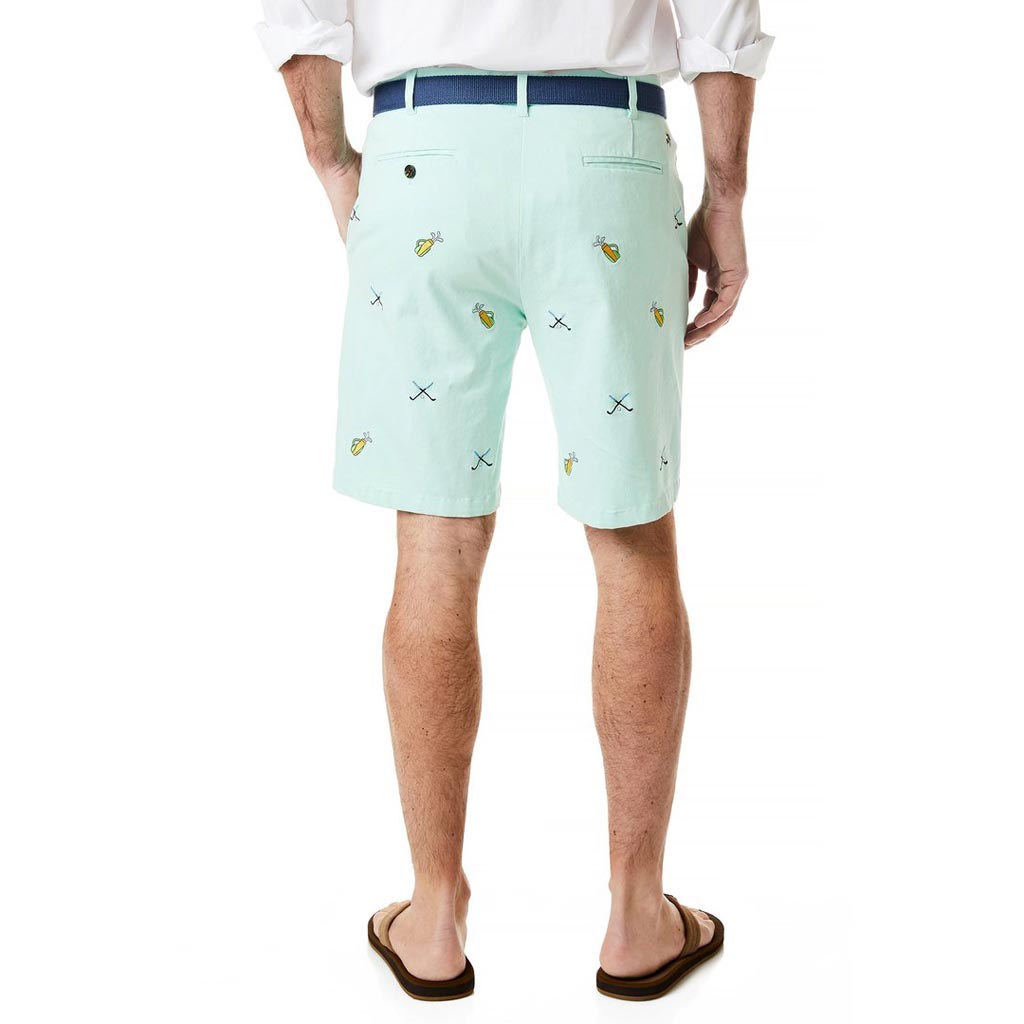 Stretch Twill Cisco Short with Embroidered Golf Clubs & Bag by Castaway Clothing - Country Club Prep