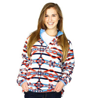 Harbuck Fleece 1/4 Zip Pullover in White and Navy by Southern Marsh - Country Club Prep