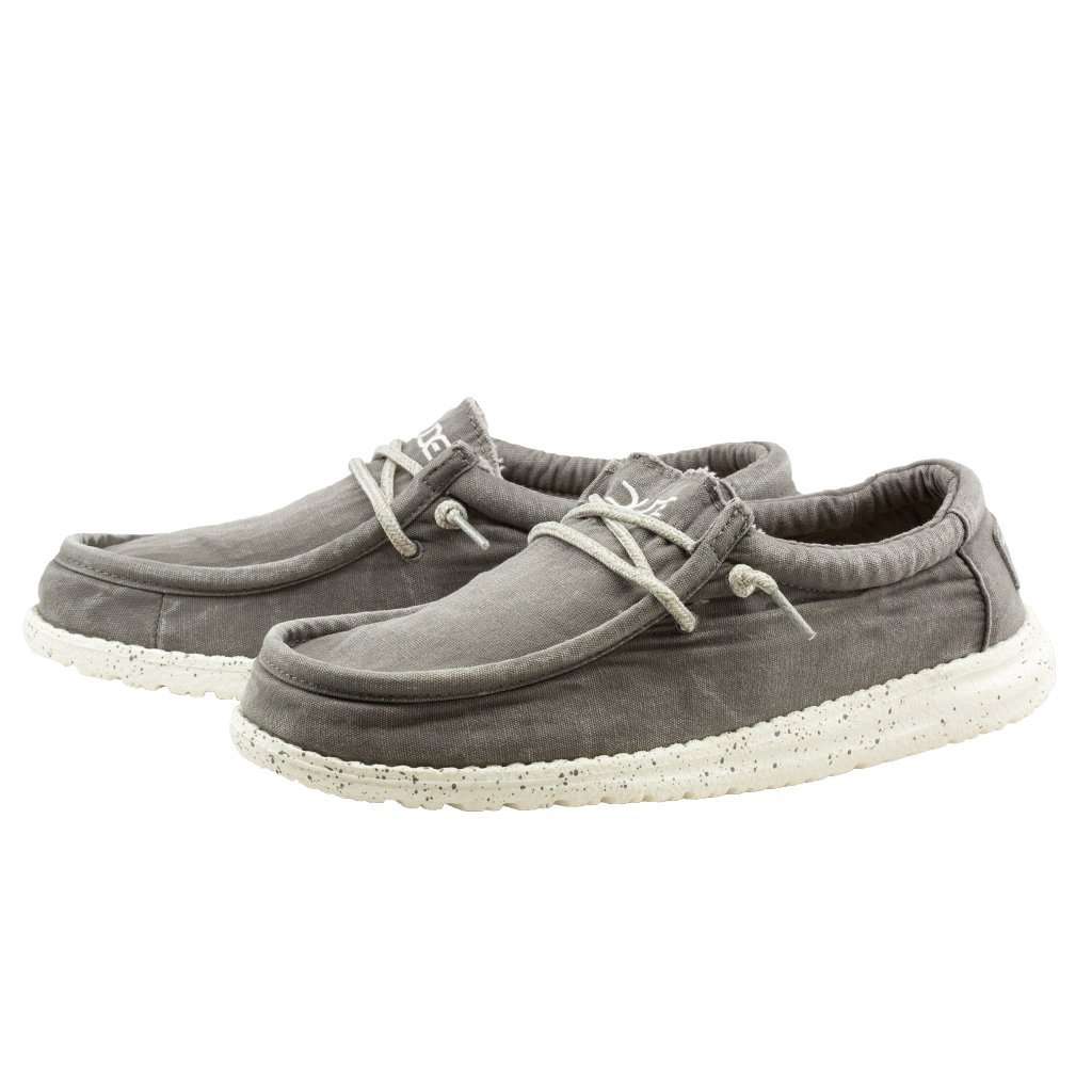 Hey Dude Wally Washed Shoe in Dark Grey – Country Club Prep