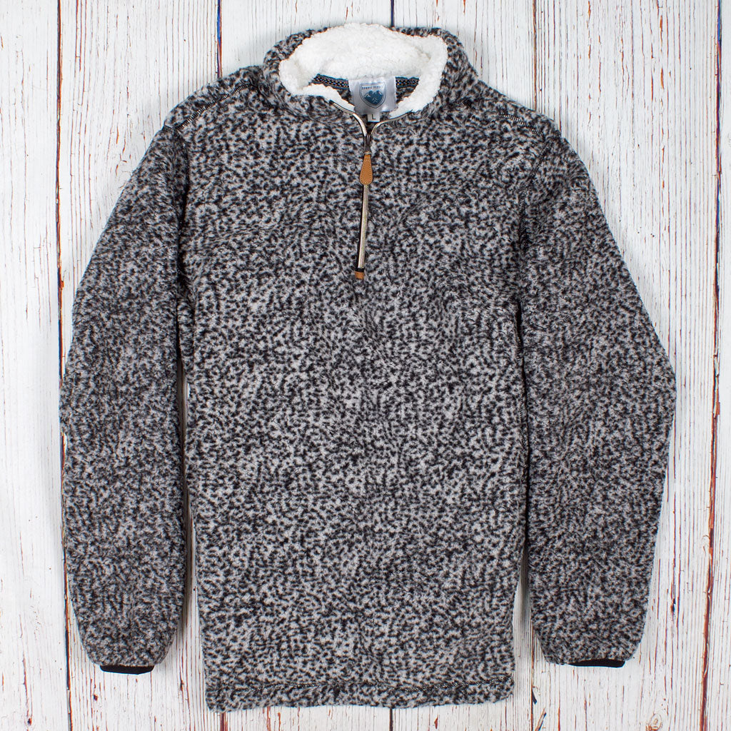 The Victoria Sherpa Pullover in Spotted Black by Nordic Fleece - Country Club Prep