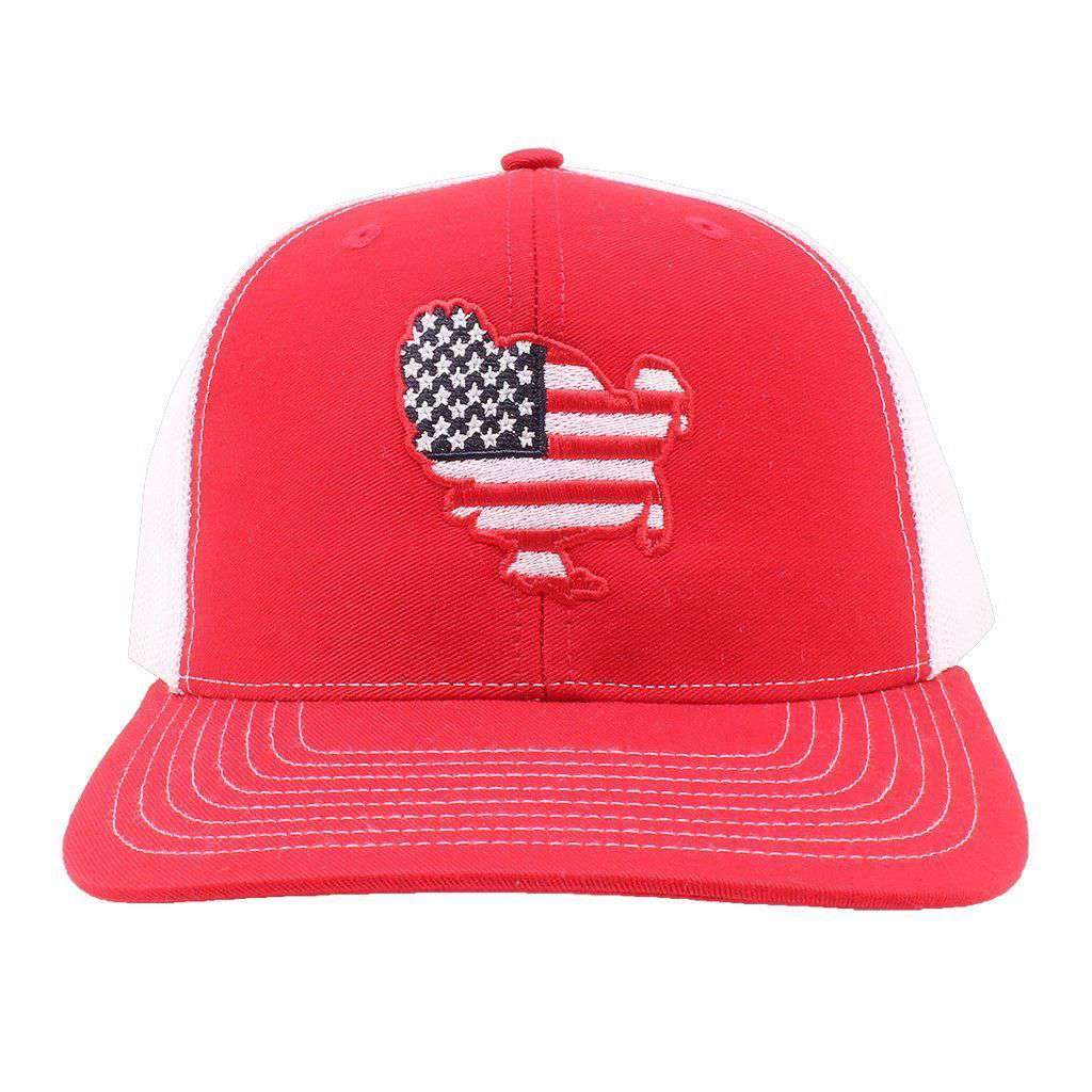 American Flag Turkey Hat in Red and White by Southern Snap Co. - Country Club Prep