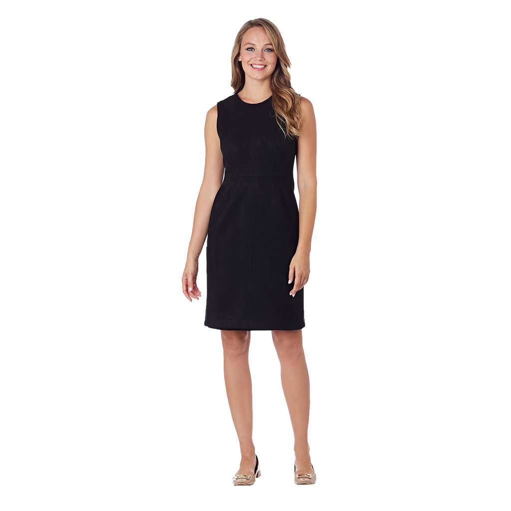 Julia Faux Suede Sheath Dress in Black by Jude Connally - Country Club Prep