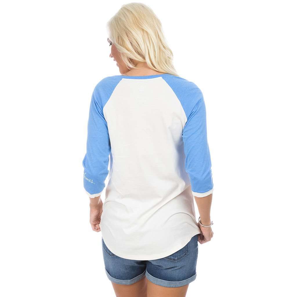 Heathered Baseball Tee in Delta Blue by Lauren James - Country Club Prep