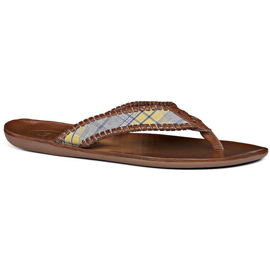 Men's Sullivan Sandal in Yellow Plaid by Jack Rogers - Country Club Prep