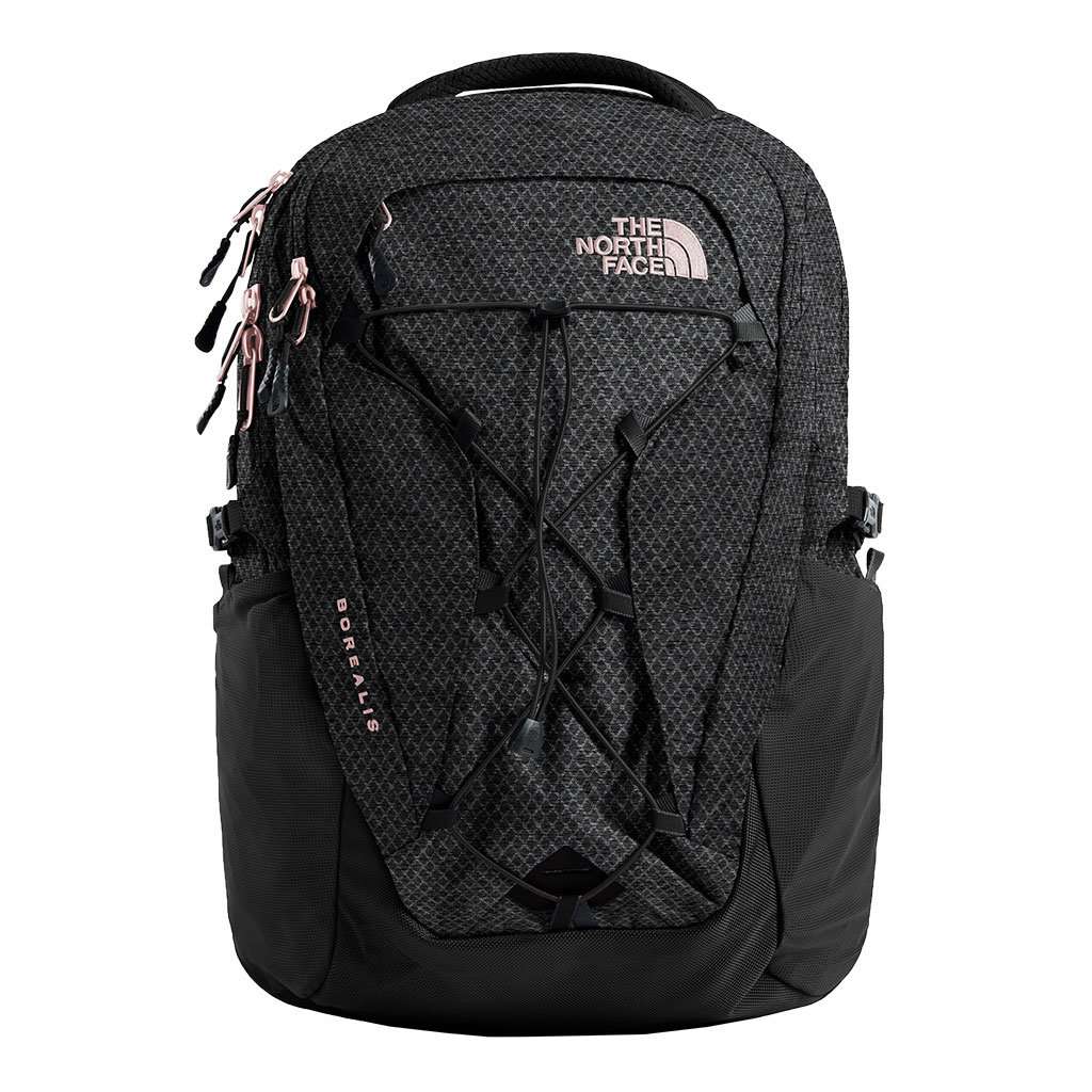 Women's Borealis Backpack in TNF Black Heather & Burnt Coral Metallic by The North Face TNF Black Heather & Burnt Coral Metallic Women's Borealis Backpack in TNF Black Heather & Burnt Coral Metallic by The North Face TNF Black Heather & Burnt Coral Metallic