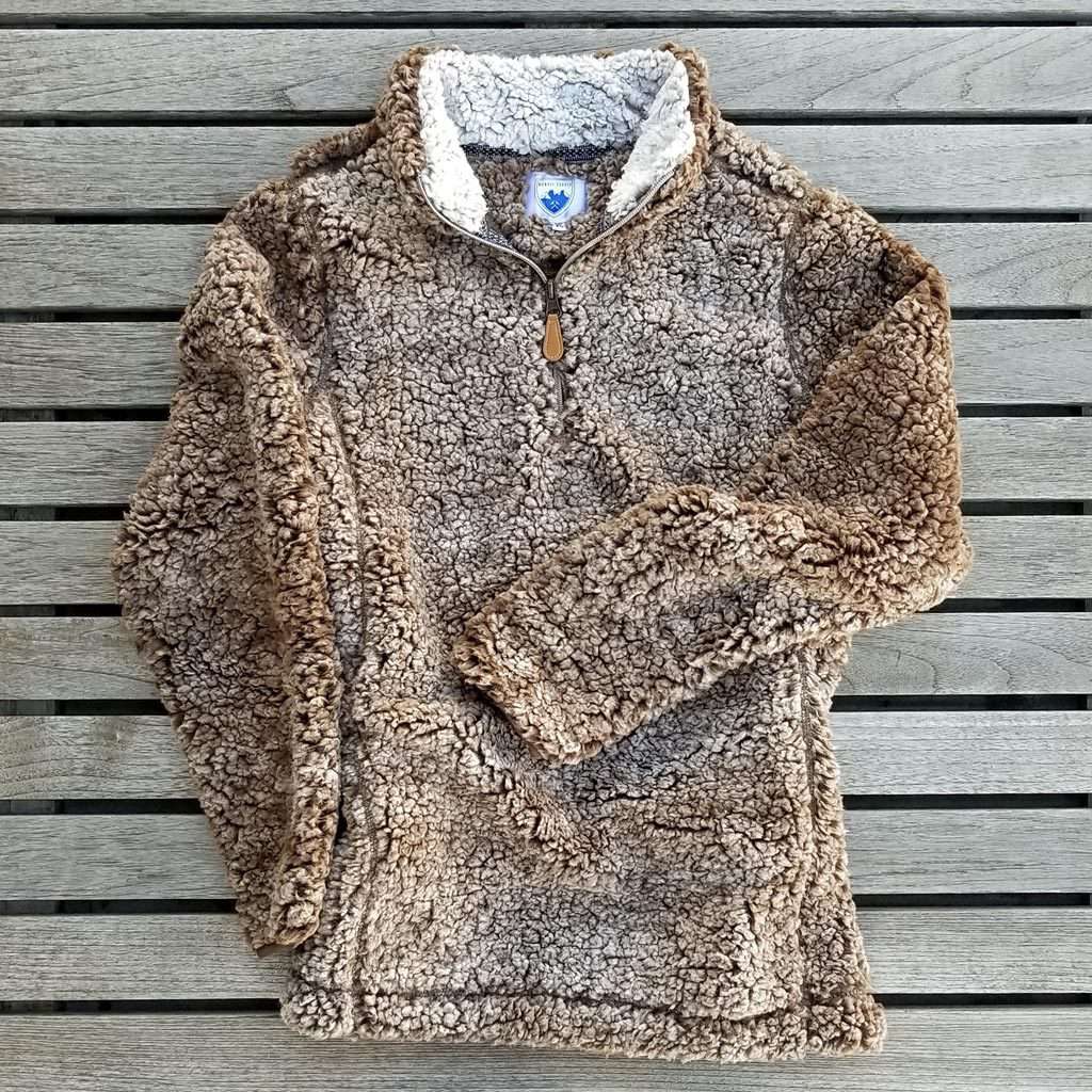 The Victoria Sherpa Pullover in Brown by Nordic Fleece - Country Club Prep