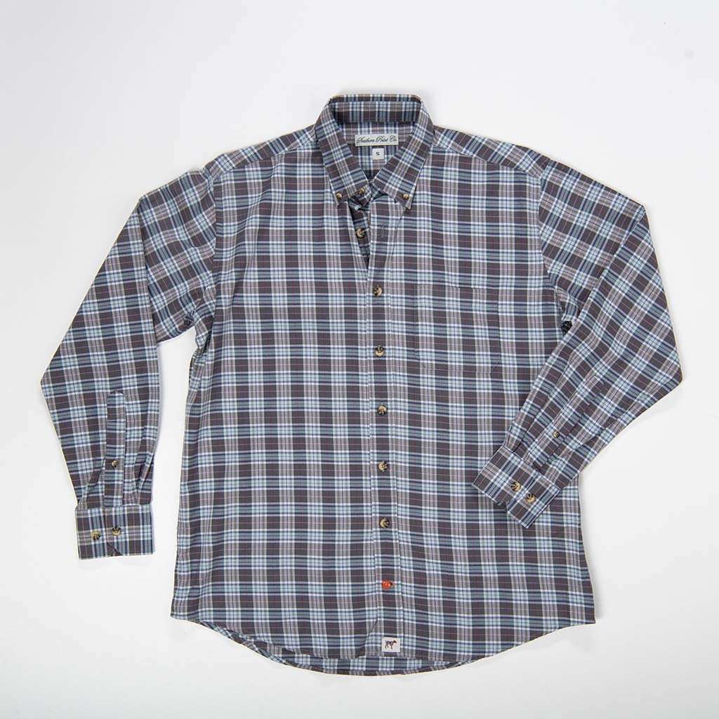 The Stretch Brushed Hadley Shirt by Southern Point Co. Smoke Tattersall / S The Stretch Brushed Hadley Shirt by Southern Point Co. Smoke Tattersall / S