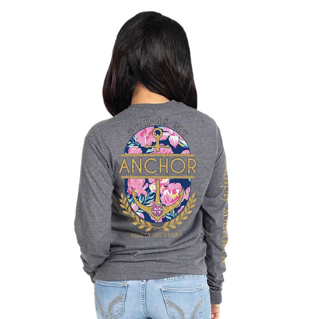 Simply Southern Long Sleeve Anchor Tee Free Shipping Country Club Prep