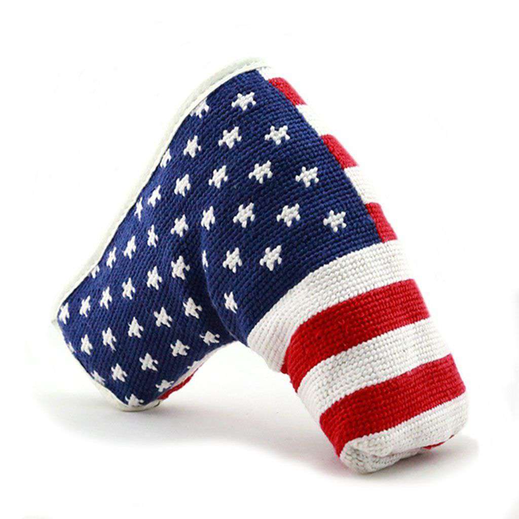 Big American Flag Needlepoint Putter Headcover by Smathers & Branson - Country Club Prep