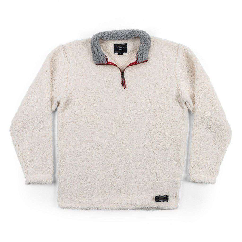 Southern Marsh Appalachian Pile Pullover 1/4 Zip in White