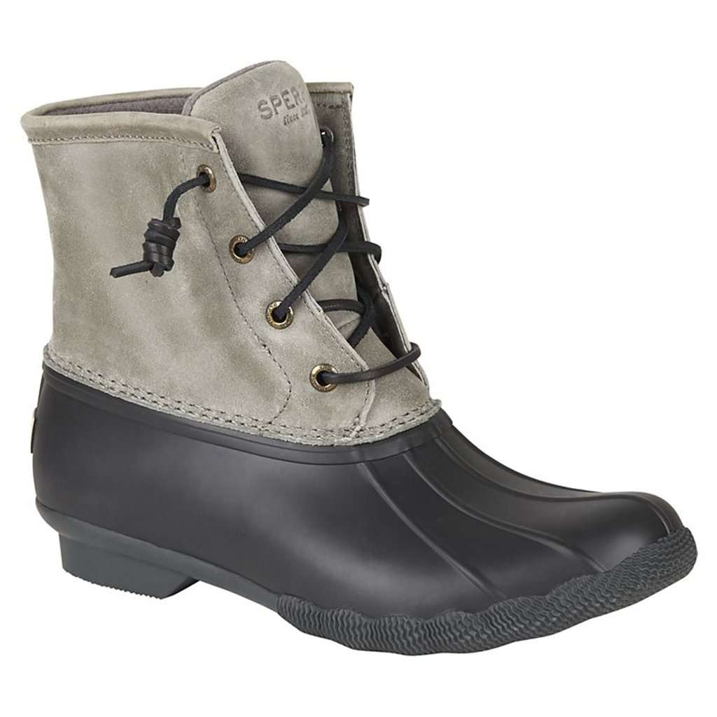 Women's Saltwater Duck Boot in Grey & Black by Sperry - Country Club Prep
