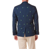 Spinnaker Blazer with Embroidered Christmas Trees by Castaway Clothing - Country Club Prep