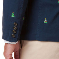 Spinnaker Blazer with Embroidered Christmas Trees by Castaway Clothing - Country Club Prep
