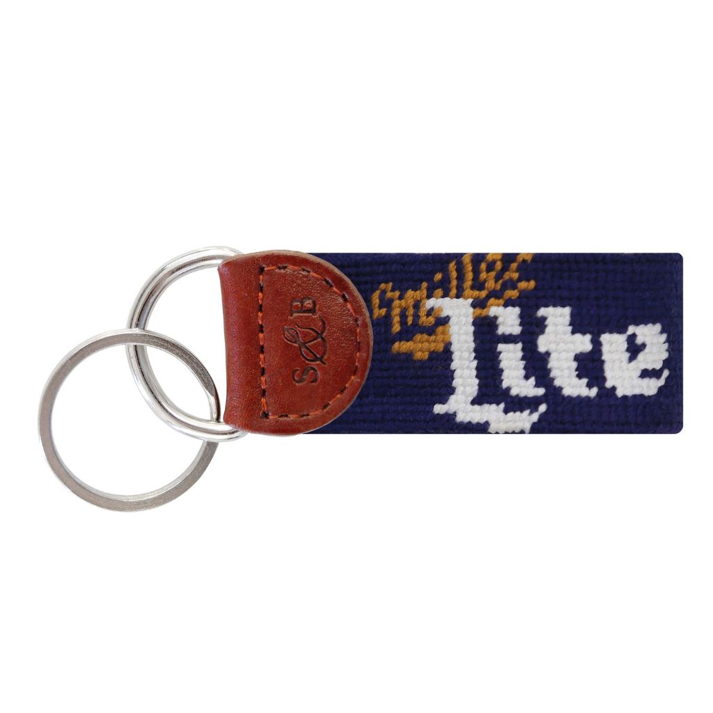 Miller Lite Needlepoint Key Fob by Smathers & Branson - Country Club Prep