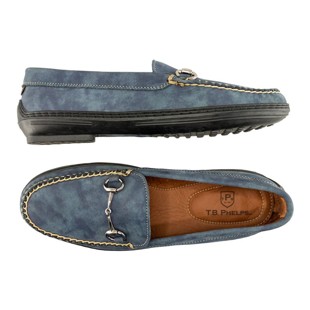 TB Phelps Blue Nubuck Bit Loafers T.B. Phelps - Ruze Shoes main image 4