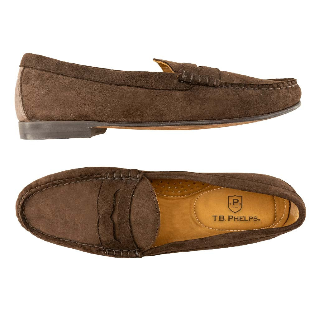 Ventura Sueded Calfskin Penny Loafer by Country Club Prep - Country Club Prep