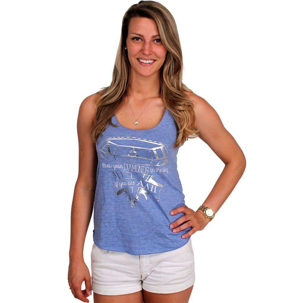 Throw Your Diamonds Tank Top in Light Blue by Judith March - Country Club Prep