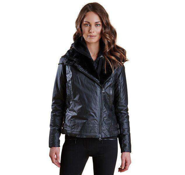 Barbour Land Rover Ratio Aysmmetric Wax Jacket in Black – Country