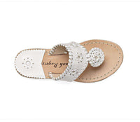 Young Girls' Palm Beach Miss Sandal in White by Jack Rogers - Country Club Prep