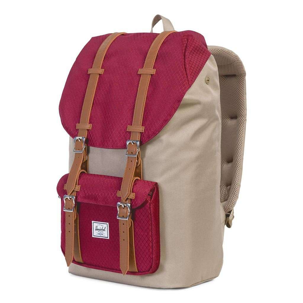 herschel backpack little america red Herschel Supply Co Little America Backpack in Brindle and Windsor Wine – Country Club Prep