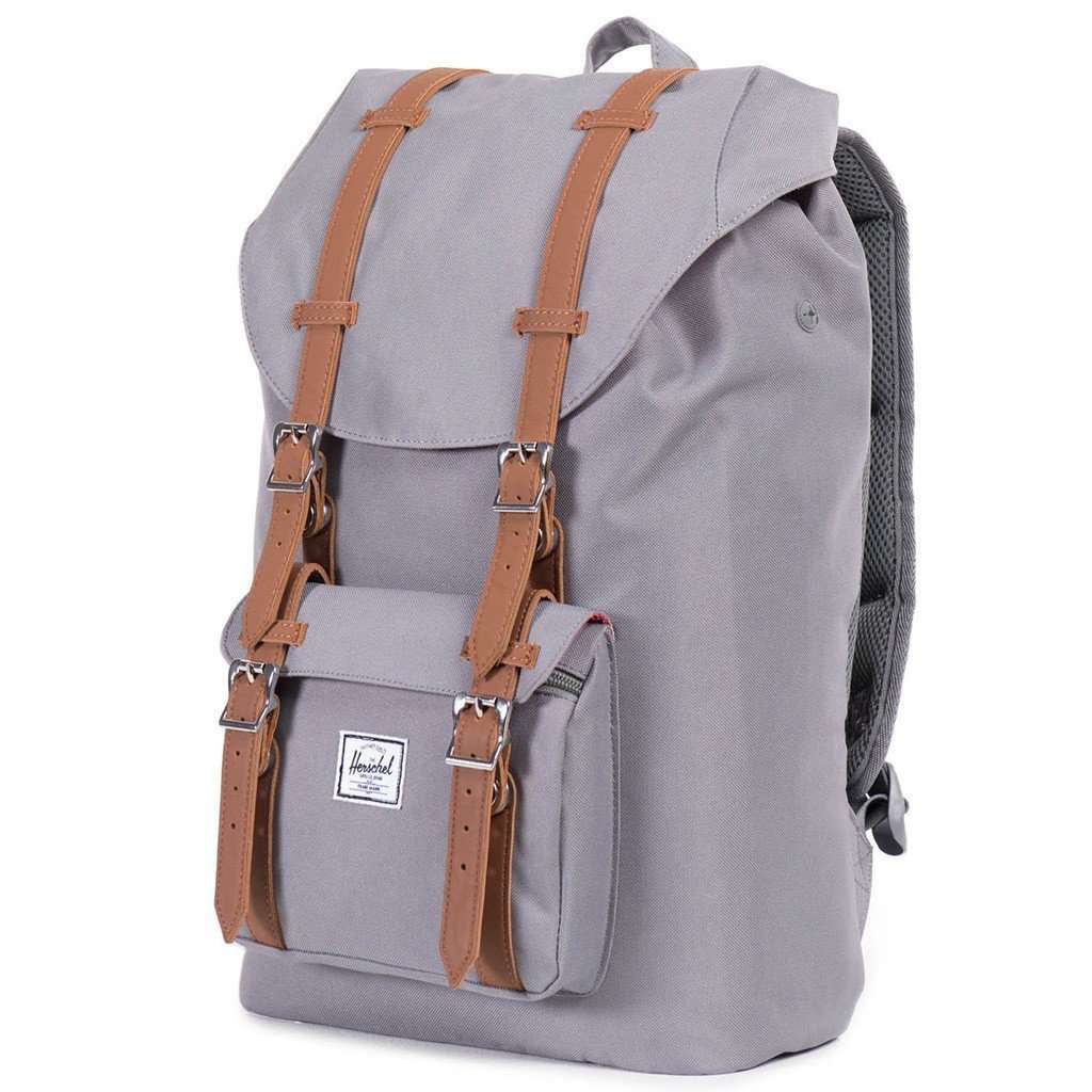 herschel backpack little america mid-volume Herschel Little America Mid Volume Backpack in Grey – Country Club Prep