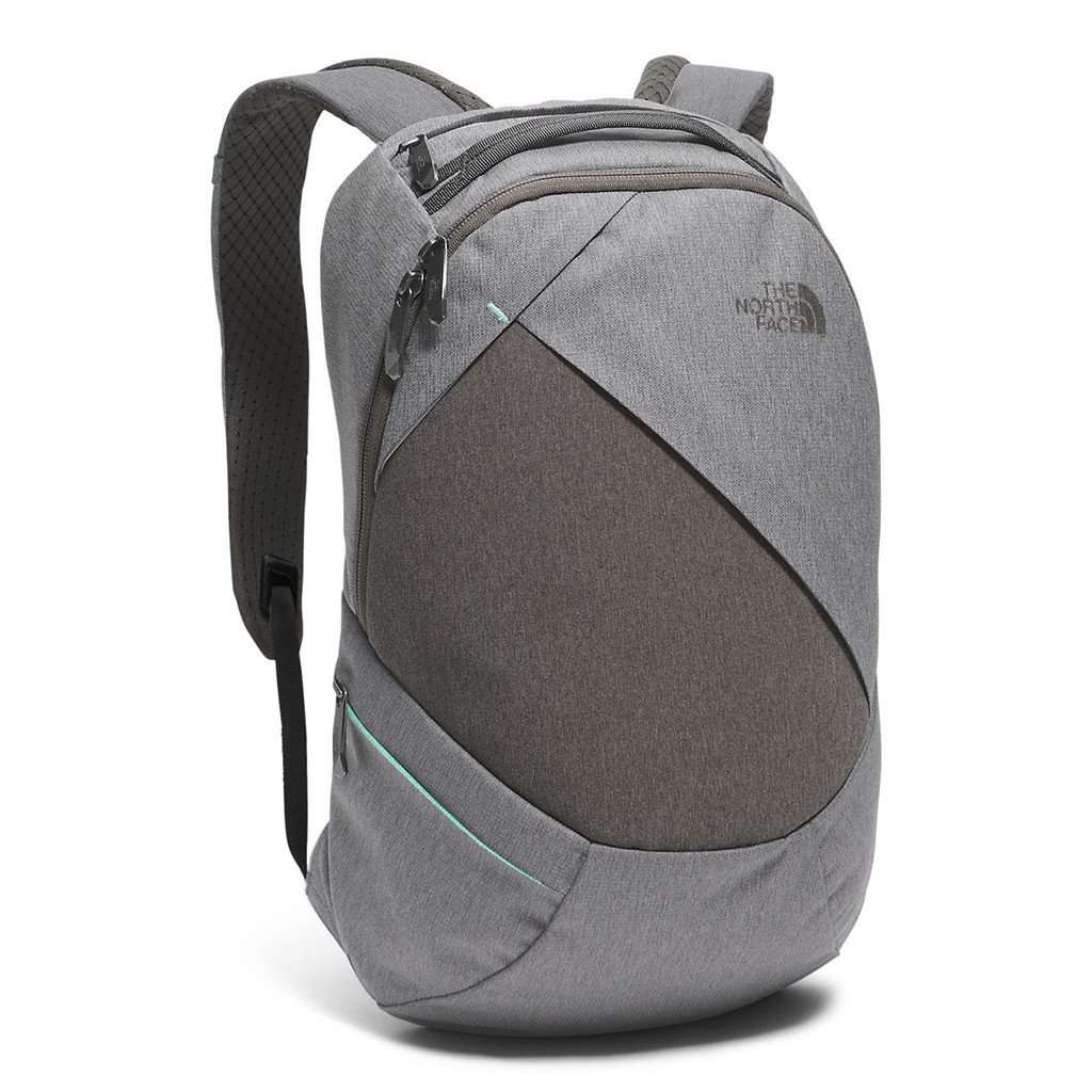 north face electra backpack grey Women's Electra Backpack in Medium Grey Heather and Ice Green by The North Face Grey