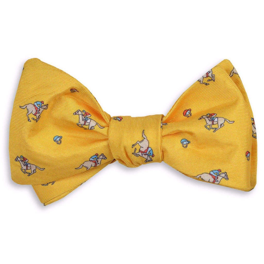 yellow silk bow tie